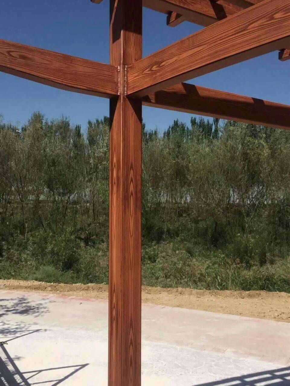 園林景區涼亭木紋漆包工包料